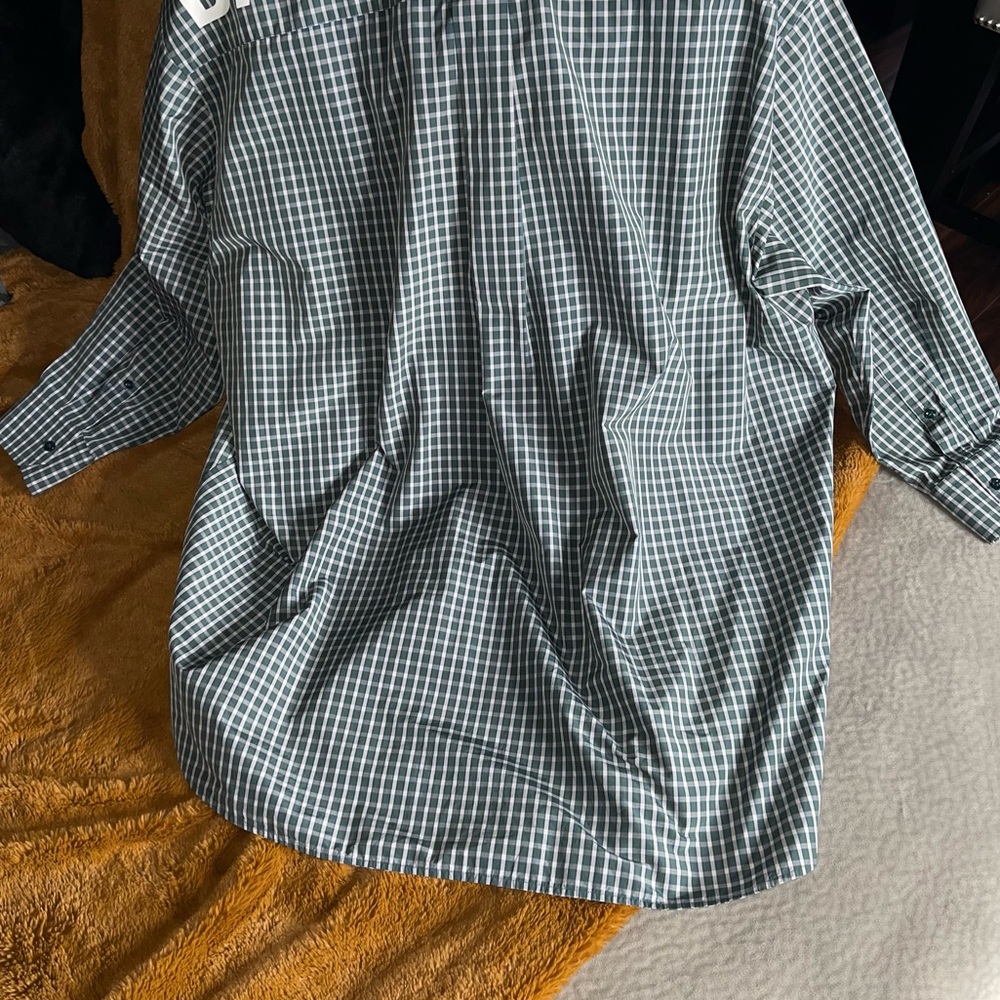 Balenciaga Green New Swing Pussy-Bow Oversized Checked Logo Shirt - Picture 9 of 13